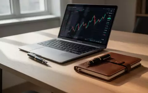 Ein moderner, minimalistischer Schreibtisch mit Laptop und Notizbuch in einem hellen, professionellen Arbeitsumfeld. - Foto: über boerse-global.de