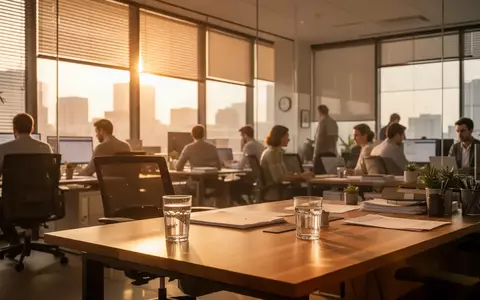 Ein helles, modern eingerichtetes Büro an einem sonnigen Tag mit Jalousien, die vor der Hitze schützen. - Foto: über boerse-global.de