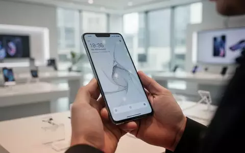 Eine Person hält ein modernes Smartphone in einem hellen, minimalistischen Elektronikgeschäft. - Foto: über boerse-global.de