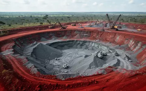 Ein offener Tagebau für Seltene Erden in einer weitläufigen brasilianischen Landschaft bei Tageslicht. - Foto: über boerse-global.de