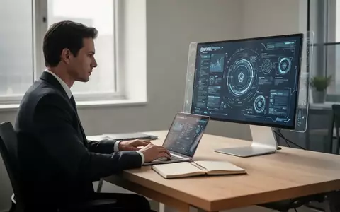 Eine fokussierte Person arbeitet an einem modernen, aufgeräumten Schreibtisch in einem hellen, professionellen Büro. - Foto: über boerse-global.de
