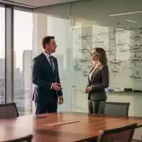 Ein CHRO und eine CIO in einem modernen Büro besprechen gemeinsam strategische Planungsdiagramme an einer Glaswand. - Foto: über boerse-global.de