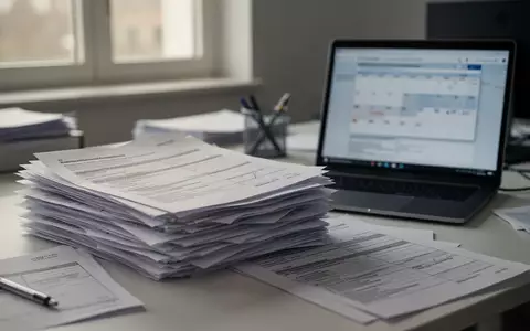 Ein Schreibtisch mit zahlreichen Formularen und Dokumenten in einem Büro, das die administrative Komplexität verdeutlicht. - Foto: über boerse-global.de