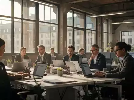 Professionelle Atmosphäre in einem modernen Büro mit Mitarbeitern an ihren Arbeitsplätzen bei natürlichem Tageslicht. - Foto: über boerse-global.de
