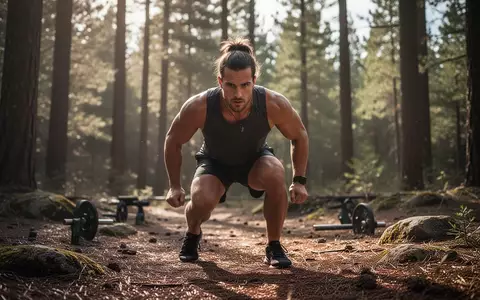 Ein Sportler beim intensiven Intervalltraining in einem Wald bei natürlichem Licht. - Foto: über boerse-global.de