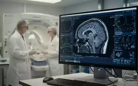 Ein moderner medizinischer Forschungsraum mit einem hochauflösenden Gehirnscan auf einem Monitor. - Foto: über boerse-global.de