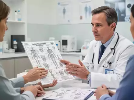 Ein Arzt im Gespräch mit einer Patientin in einer modernen medizinischen Praxis bei einer fachlichen Beratung. - Foto: über boerse-global.de