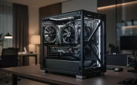 Eine leistungsstarke Grafikkarte in einem offenen PC-Gehäuse in einem modern beleuchteten Arbeitszimmer. - Foto: über boerse-global.de