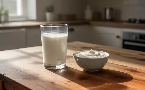 Ein Glas Milch und eine Schale Joghurt auf einem Holztisch bei natürlichem Lichteinfall. - Foto: über boerse-global.de