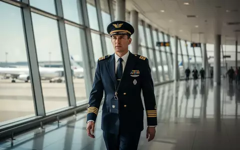 Ein Pilot in Uniform geht durch ein helles Flughafenterminal mit Blick auf parkende Flugzeuge im Hintergrund. - Foto: über boerse-global.de
