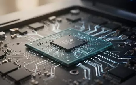 Nahaufnahme eines modernen Laptop-Prozessors auf einer Hauptplatine mit Fokus auf die technischen Details der Hardware. - Foto: über boerse-global.de