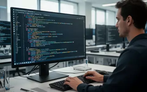 Ein Softwareentwickler arbeitet in einem modernen Cybersicherheits-Labor an komplexem Code für vernetzte Geräte. - Foto: über boerse-global.de