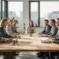 Ein professionelles Team in einem modernen deutschen Büro bei einer Besprechung an einem Konferenztisch. - Foto: über boerse-global.de