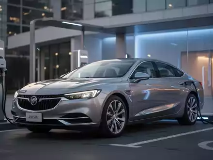 Ein moderner, elektrischer Buick Electra an einer Ladestation in einer minimalistischen, urbanen Umgebung bei Dämmerung. - Foto: über boerse-global.de
