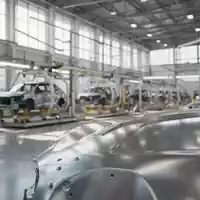 Ein moderner, heller Automobil-Produktionsstandort in einer industriellen Fertigungshalle bei Tageslicht. - Foto: über boerse-global.de