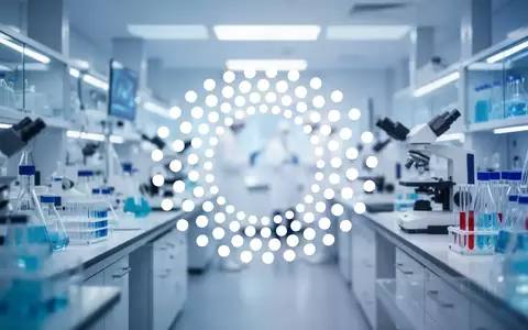 Abstrakte Darstellung eines modernen biotechnologischen Labors mit Fokus auf medizinische Innovation. - Foto: über boerse-global.de