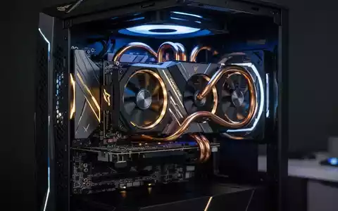 Nahaufnahme einer leistungsstarken Grafikkarte in einem beleuchteten Gaming-PC für maximale Grafikeinstellungen. - Foto: über boerse-global.de