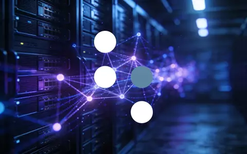 Abstrakte Darstellung eines Quantencomputer-Labors mit leuchtenden Lichtknoten und futuristischer Technologie. - Foto: über boerse-global.de