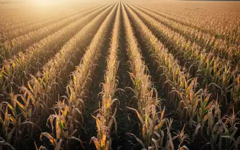 Weites, goldenes Maisfeld im sanften Licht der Abendsonne. - Foto: über boerse-global.de