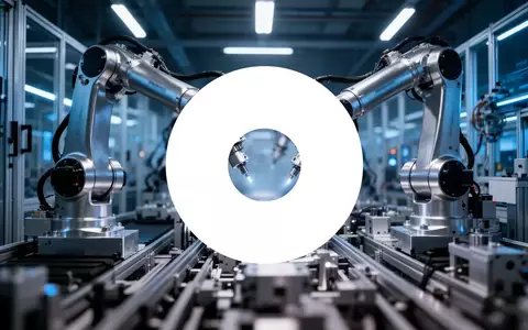 Moderne industrielle Automatisierungstechnik mit präzisen Robotik-Komponenten in einer hellen Fertigungshalle. - Foto: über boerse-global.de