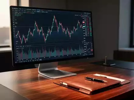 Ein moderner Finanzarbeitsplatz mit einem Monitor, der einen komplexen Linienchart für Anleihenkurse anzeigt. - Foto: über boerse-global.de