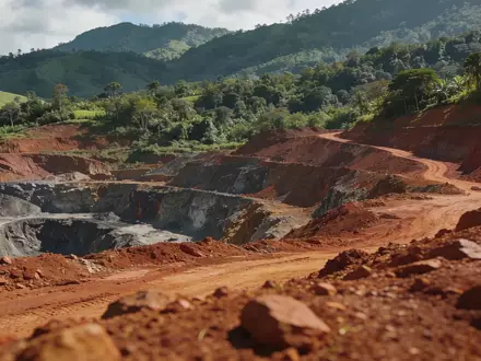 Eine weitläufige Kupfermine in einer bergigen, tropischen Landschaft bei natürlichem Tageslicht. - Foto: über boerse-global.de