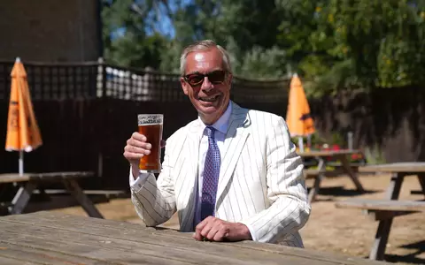 Hat gut lachen: Nigel Farage. - Foto: Joe Giddens/PA Wire/dpa