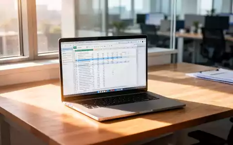 Ein moderner, aufgeräumter Arbeitsplatz mit einem Laptop, auf dem eine professionelle Tabellenkalkulation zu sehen ist. - Foto: über boerse-global.de