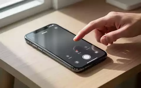 Ein Smartphone liegt auf einem Schreibtisch, während ein Finger kurz vor der Kamera-App auf dem Display schwebt. - Foto: über boerse-global.de