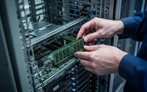 Ein Techniker installiert Arbeitsspeichermodule in einem Serverschrank in einem modernen Rechenzentrum. - Foto: über boerse-global.de