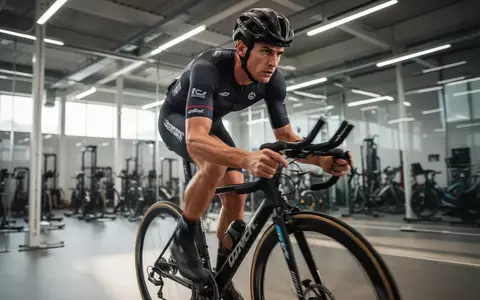 Ein Sportler beim intensiven Sprint-Training auf einem Indoor-Fahrrad in einem modernen Trainingsraum. - Foto: über boerse-global.de
