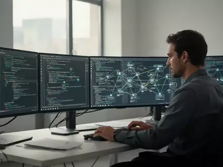 IT-Spezialist arbeitet konzentriert an einer komplexen Netzwerkkonfiguration in einem modernen Büro. - Foto: über boerse-global.de