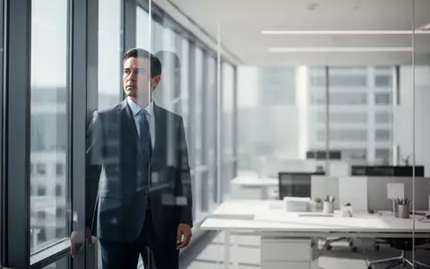 Ein professioneller Geschäftsführer in einem modernen, hellen Bürogebäude, der Stabilität und unternehmerischen Wandel symbolisiert. - Foto: über boerse-global.de