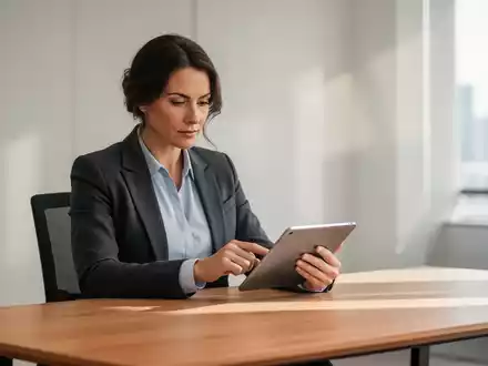 Personalabteilungsleiter bei der Arbeit an einem Tablet in einem modernen Büro. - Foto: über boerse-global.de