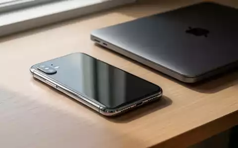 Ein iPhone X und ein MacBook Pro aus dem Jahr 2018 liegen auf einem minimalistischen Schreibtisch. - Foto: über boerse-global.de