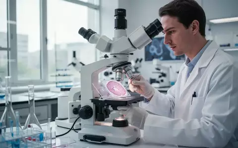 Eine Wissenschaftlerin bei der Untersuchung von Gewebeproben unter einem professionellen Mikroskop in einem modernen Labor. - Foto: über boerse-global.de
