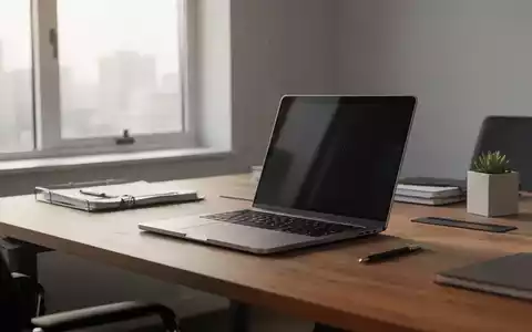 Ein moderner, aufgeräumter Büroarbeitsplatz mit einem Laptop auf einem Schreibtisch in hellem, natürlichem Licht. - Foto: über boerse-global.de