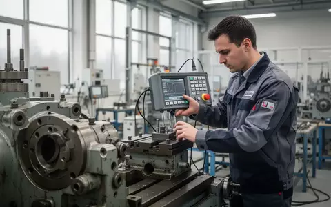Ein Techniker in einem modernen Industrielabor prüft eine Maschine mit Messgeräten. - Foto: über boerse-global.de