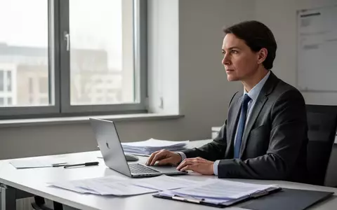 Eine Person in einem modernen Büro sitzt nachdenklich an einem Schreibtisch mit Dokumenten, die an eine arbeitsrechtliche Situation erinnern. - Foto: über boerse-global.de