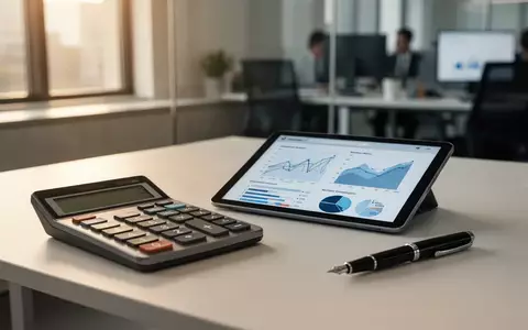 Ein moderner Schreibtisch mit Taschenrechner und Tablet, auf dem abstrakte Diagramme zum Arbeitsmarkt zu sehen sind. - Foto: über boerse-global.de