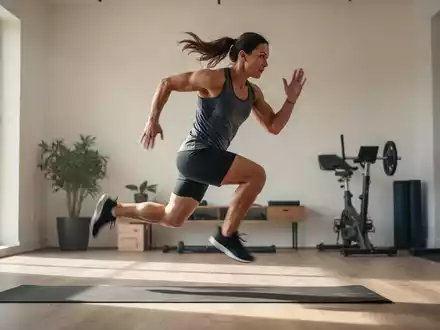 Eine sportliche Person in einem hellen Raum während einer hochintensiven Trainingseinheit. - Foto: über boerse-global.de