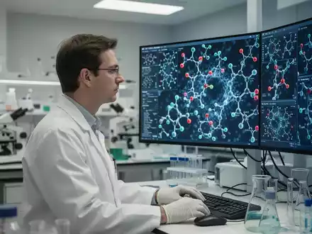 Wissenschaftler in einem modernen Labor bei der Analyse von molekularen Strukturen im Kontext der Alzheimer-Forschung. - Foto: über boerse-global.de