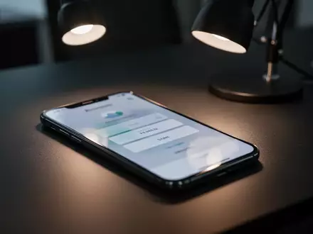 Ein Smartphone auf einem dunklen Schreibtisch, das zur Symbolisierung von Phishing-Gefahren im Finanzbereich dient. - Foto: über boerse-global.de