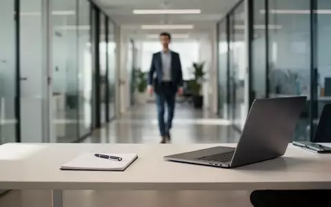 Ein moderner, heller Büroarbeitsplatz mit Laptop und Notizblock in einer professionellen Arbeitsumgebung. - Foto: über boerse-global.de