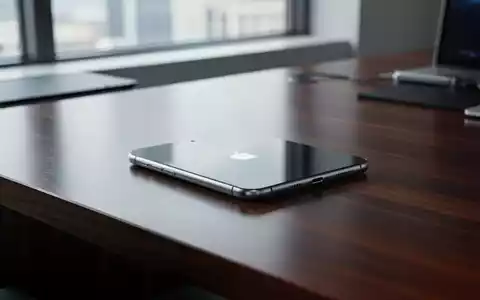 Ein Apple-Smartphone auf einem modernen Bürotisch in einer professionellen, minimalistischen Arbeitsumgebung. - Foto: über boerse-global.de