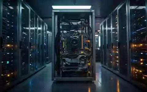 Ein moderner Serverraum mit blauer und bernsteinfarbener Beleuchtung, der eine technologische Umgebung für KI-Simulationen darstellt. - Foto: über boerse-global.de