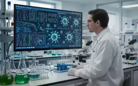 Wissenschaftler im Labor bei der Analyse von DNA-Sequenzen und molekularen Strukturen zur Erforschung künstlicher Viren. - Foto: über boerse-global.de