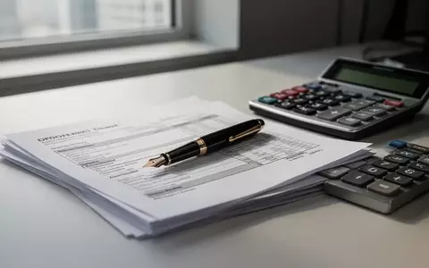 Ein Schreibtisch mit Dokumenten, einem Füllfederhalter und einem Taschenrechner in einer professionellen Büroumgebung. - Foto: über boerse-global.de