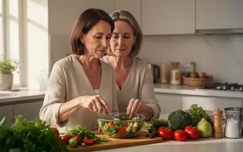 Eine Frau in einer hellen Küche bereitet konzentriert eine gesunde Mahlzeit aus frischem Gemüse zu. - Foto: über boerse-global.de
