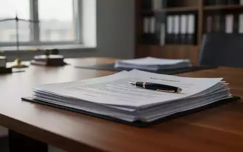 Ein moderner Schreibtisch in einer Anwaltskanzlei mit Dokumenten und einem Füllfederhalter bei natürlichem Licht. - Foto: über boerse-global.de
